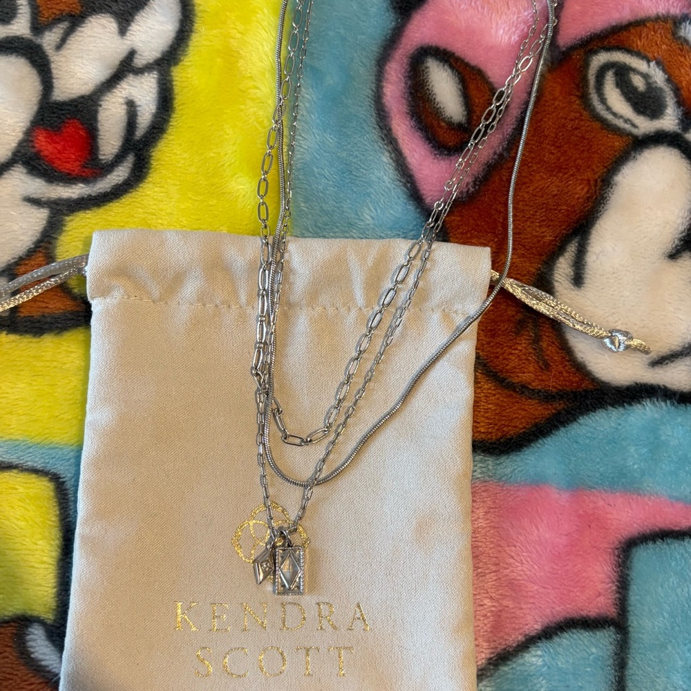 Kendra Scott Silver Triple Strand Necklace